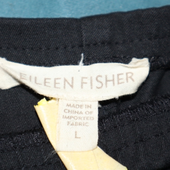 Eileen Fisher Organic Cotton Spandex  Slim Ankle Pant Slits Black - Picture 11 of 12